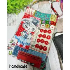 ❤️ハンドメイド 刺し子スマホショルダーバッグ コラージュ