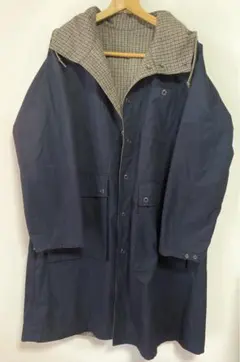 beams メンズ　リバーシブルコート　紺&ツィードチェック