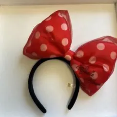 Disney❤️赤 ドット デカリボン　カチューシャ　ミニー