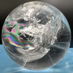 ✳️☆超逸品☆高透明度と煌煌と輝く虹‼️極上別格品✨レインボー 水晶 丸玉 天然石 ✳️☆超逸品☆高透明度と煌煌と輝く虹‼️極上別格品✨レインボー 水晶