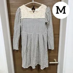 アースミュージックアンドエコロジー ワンピース ボーダー M