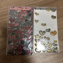 平成　レトロ　シール　使いかけ　ハート　豹柄　ヒョウ柄　ドット　水玉