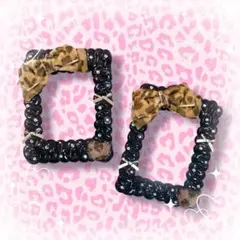 A243 硬質ケース トレカケース ホイップデコ B8 セット ペア 黒 豹柄