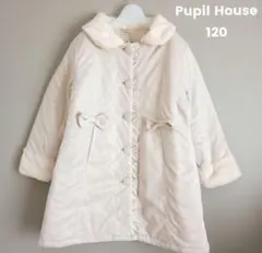 ピューピルハウス　ムートン風　中綿　コート　ファー　軽量　ベージュ 120 冬