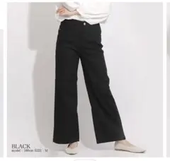 セミワイドパンツ ブラック レディース LLサイズ