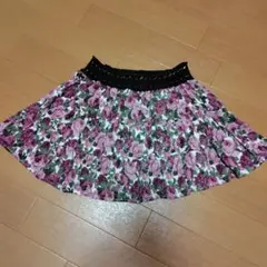 ローズ柄 ティアード ミニスカート