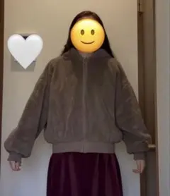 処分価格明日まで‼️ フリースジャケット フード付き ブラウン　モカ