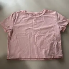 clear クリア ピンク クロップドTシャツ 刺繍ロゴのサムネイル