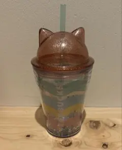 Starbucks 猫耳付きタンブラー ストロー付き