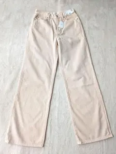 未使用品 ユニクロ ワイドストレートジーンズ 474934 ピンク 24