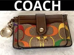 COACH カードケース オレンジ フルーツ柄 キーリング付 - メルカリ