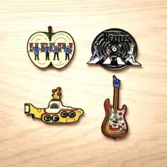 ビートルズ ピンバッジ 4個 Beatles アビイロード　Help