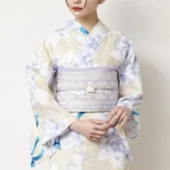 ふりふ 浴衣 夏芙蓉 紫織庵×京都 ゆかた 花柄 綿絽 - メルカリ