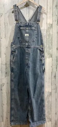 USAビンテージLee 90s デニムオーバーオール RIVETED ワイド