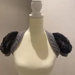 RED VALENTINO❣️ グレー ニット パフスリーブ カーディガンのサムネイル