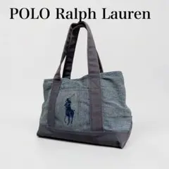 POLO Ralph Lauren トートバッグ ハンドバッグ　デニム ネイビーのサムネイル