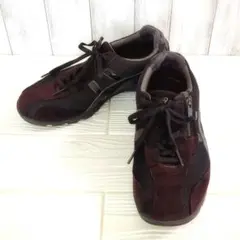 asics✨ウォーキングシューズ サイドジップ　黒/ブラウン　24cm