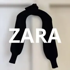 ZARA タートルネック ニット アームウォーマー M ブラック