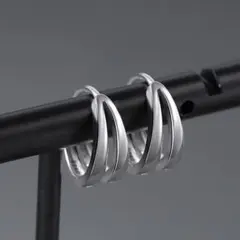 ♥️再販なし♥️ユニセックス　リングピアス　シルバー　アクセサリー　フープ　人気