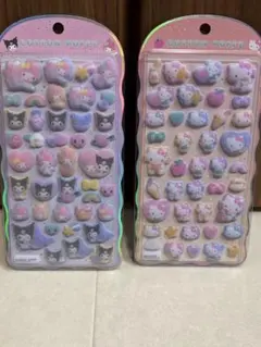 正規品⭐︎サンリオ コットンパフィー シール マイメロ&クロミ　キティー