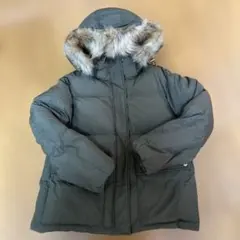 スピックアンドスパン　カーキ ファー付きフード ダウンジャケット