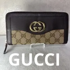 GUCCI グッチ GGキャンバス インターロッキングGラウンドファスナー長財布