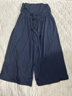 マタニティパンツ　ネイビー　紺色　ワイドパンツ　Ｌサイズ
