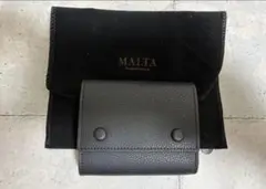 MALTA ブラックレザー 三つ折り財布