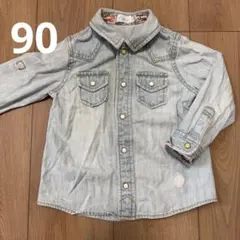 【ブランシェス】デニムシャツ 90cm