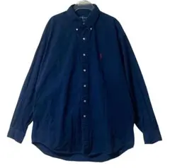 希少‼︎ 90s ラルフローレン ワンポイントロゴ 長袖シャツ L ポニー刺繍