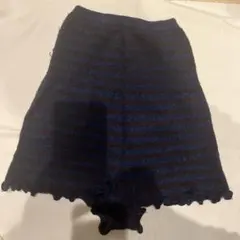 ネイビー ボーダーショートパンツ　秋冬用