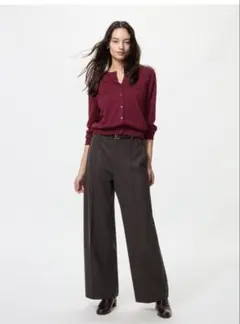 ユニクロ　ブラッシュドジャージーワイドパンツ