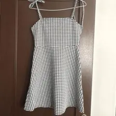 キャミワンピース ブラック・ホワイト チェック