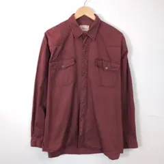 ORVIS オービス 長袖ウエスタンシャツ L バーガンディ 綿100