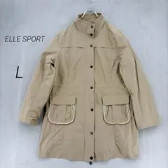 ELLE SPORT モッズコート スタンドカラー ジップアップ ベージュ L