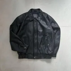 vintage レザーフライトジャケット 短丈 A2牛革 ブラックLL