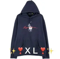 ⚠️ポロ❣️ラルフローレン✨ビッグポニースウェットプルオーバーパーカー紺ネイビーXL