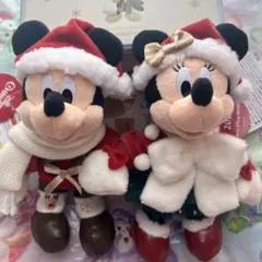 2025 ディズニー　クリスマス　ミッキー　ミニー　ぬいぐるみバッジ　ぬいば