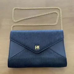 森英恵　パーティバッグ　黒　チェーン付き　【ジャンク】