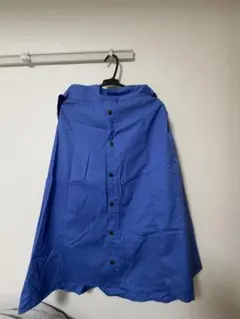 青いボタン付きフレアスカート