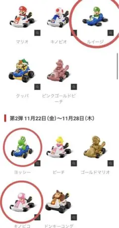 ハッピーセット　マリオカート　キノピコ&ヨッシー&ルイージ