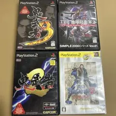 PS2ソフト 4本セット 鬼武者2,3 地球防衛軍2 戦国BASARA2
