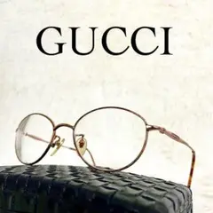 美品　GUCCI　グッチ　メガネ　べっ甲柄・ゴールドフレーム
