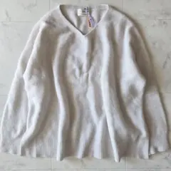 601t*美品 プルミエアロンディスモン ラクーンフォックスVネックカーディガン 601t*美品 プルミエアロンディスモン ラクーンフォックスVネック