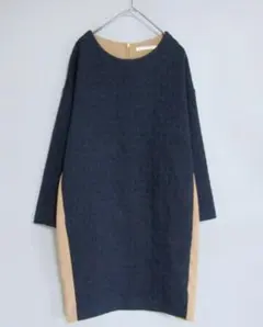 NorAh　ノラ　バイカラー異素材ドッキングワンピース　サイズ38