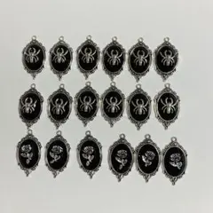 『値下げ』蜘蛛　チャーム　薔薇　ブラック ゴシック　ハロウィン　アンティーク