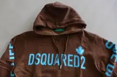 新品 イタリア製 9.5万 ディースクエアード ロゴプリント パーカー サイズM