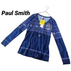 希少 新品 Paul Smith ポールスミス だまし絵Tシャツ ブルー 長袖Ｍのサムネイル