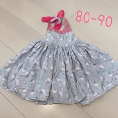 マールマールフラミンゴ柄エプロン 80-90