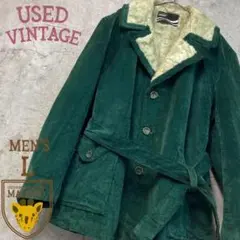 ☆US古着☆vintage コーデュロイ ボア ファー Pコート ジャケット L